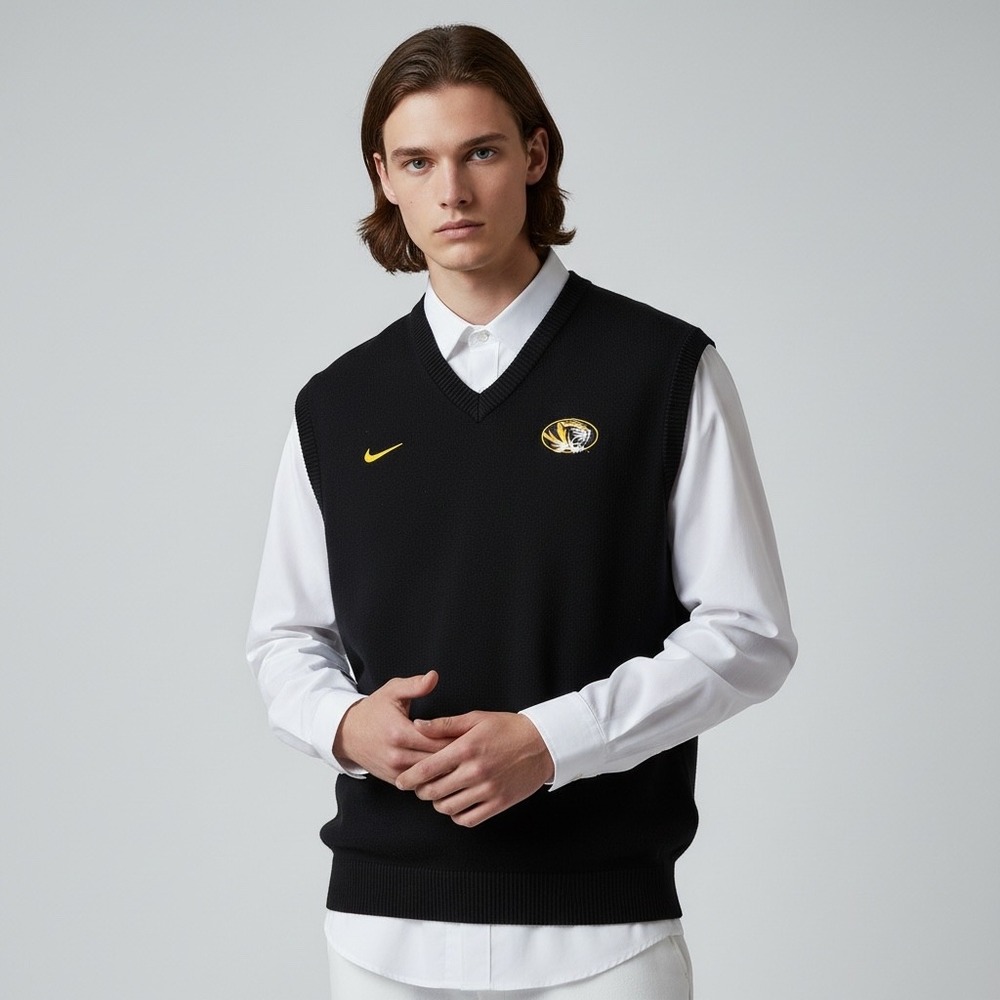 VTG Nike Team‎ Mens Missouri Tigers Silk Blend Sweater Vest Size XL Mizzou 90s